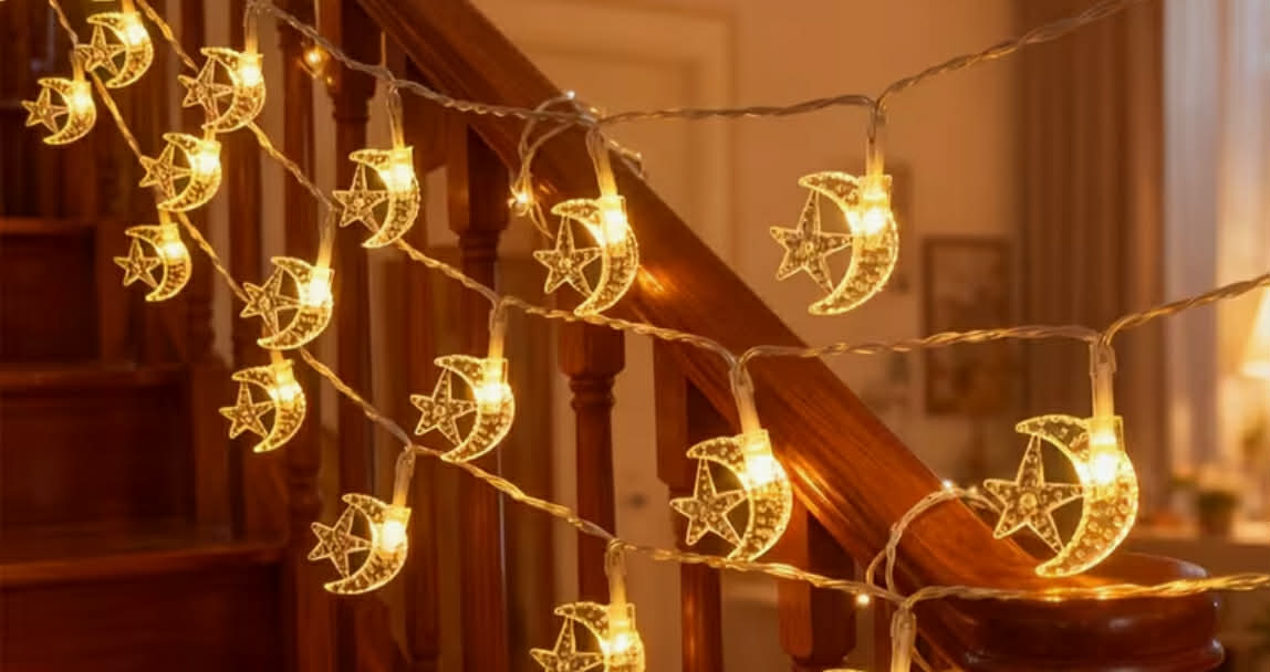 🌙 Guirlande lumineuse Croissant & Étoile USB 2m50✨