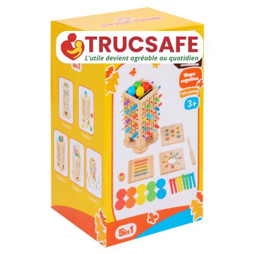 🧩 Jeu éducatif en bois d’inspiration Montessori  – Créativité & motricité fine